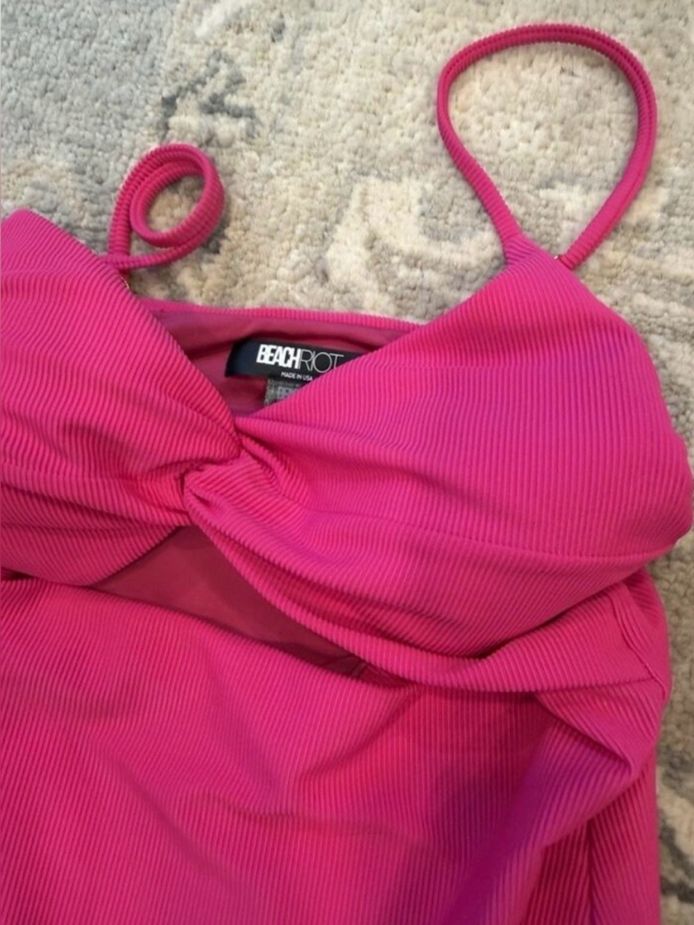 Beach Riot Annalisa Textured One-Piece Swimsuit Beach Riot Raspberry - Picture 5 of 12